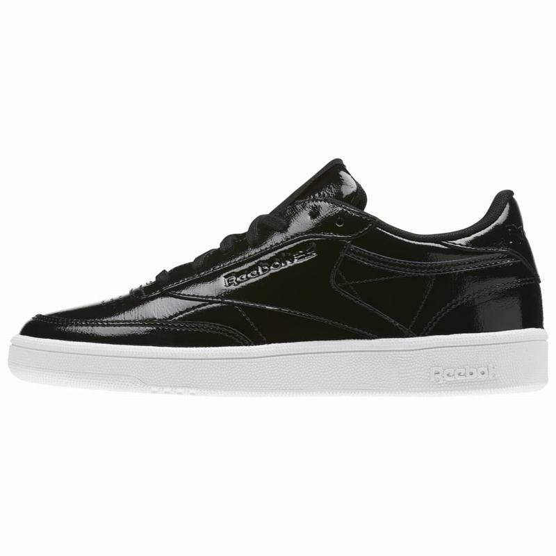 Reebok Club C 85 Patent Tenisky Damske - Čierne/Biele EQ8064OI